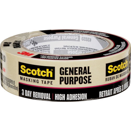 Scotch&reg; Contractor Grade Masking Tape 2020, 36 mm (1-1/2") x 55 m (180'), Beige Les Distributions ICE
