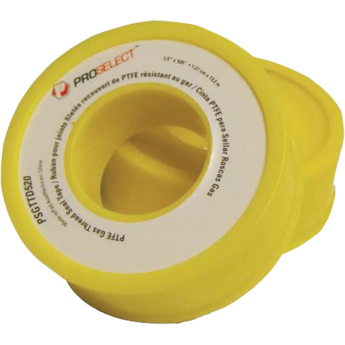 Ruban &agrave; filetage pour tuyau en PTFE pour industrie p&eacute;troli&egrave;re et gazi&egrave;re, 12,7 mm (1/2") x 6,6 m (21,67'), Jaune Les Distributions ICE