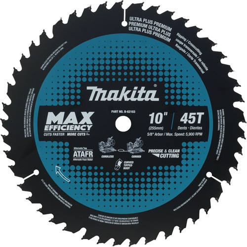 Mitre Saw Blade, 10", 45 Teeth, Wood Use Les Distributions ICE