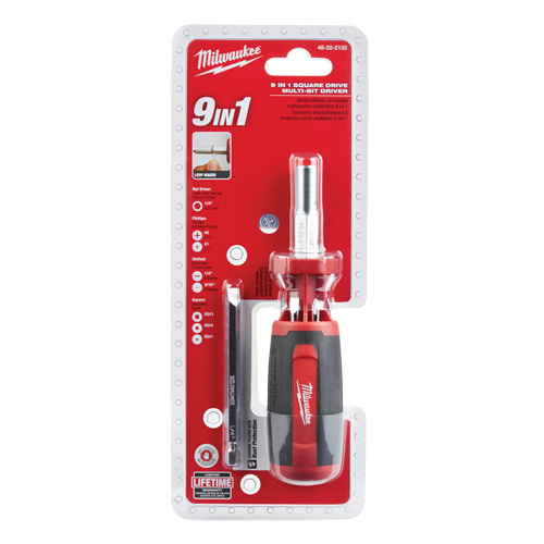 9-in-1 Square Drive Multi-Bit Driver, 9" L, Cushion Grip Handle Les Distributions ICE