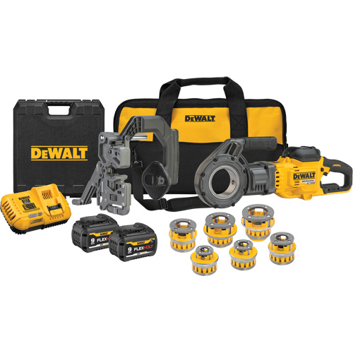 Trousse de fili&egrave;res &agrave; tuyaux sans fil FlexVolt Max* avec t&ecirc;tes fili&egrave;res, 30 tr/min, Filetage de la tige 1/2" - 2" Les Distributions ICE