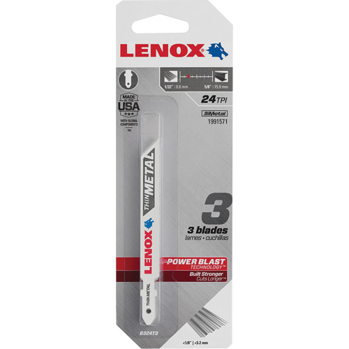 Lame de scie sauteuse pour coupe de m&eacute;tal, Bim&eacute;tal, Tige en T, 3-5/8" lo, 6 dents par pouce Les Distributions ICE