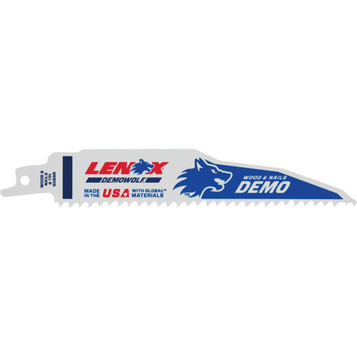 Lame de scie alternative pour d&eacute;molitions, Bim&eacute;tal, 6 Dents par pouce, 6" lo x 1" la Les Distributions ICE