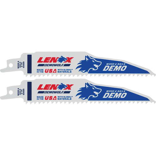 Lame de scie alternative pour d&eacute;molitions, Bim&eacute;tal, 6 Dents par pouce, 6" lo x 1" la Les Distributions ICE