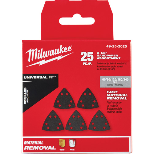 Ensemble de papiers abrasifs triangulaires 3-1/2" Open-Lok Les Distributions ICE