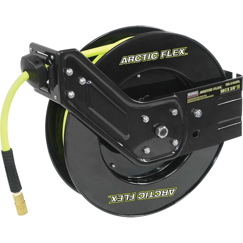 Retractable Hose Reel with Hybrid Polymer Hose, Air, 3/8" x 50', Single Hose, 300 psi Les Distributions ICE