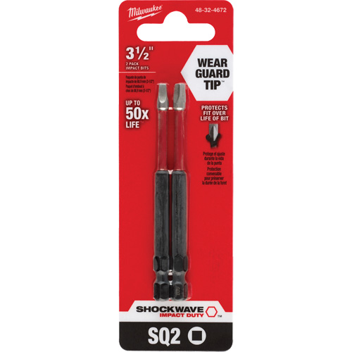 Embout de tournevis Shockwave Impact Duty, Carr&eacute;e, Embout #2, Prise 1/4", Longueur 3-1/2" Les Distributions ICE