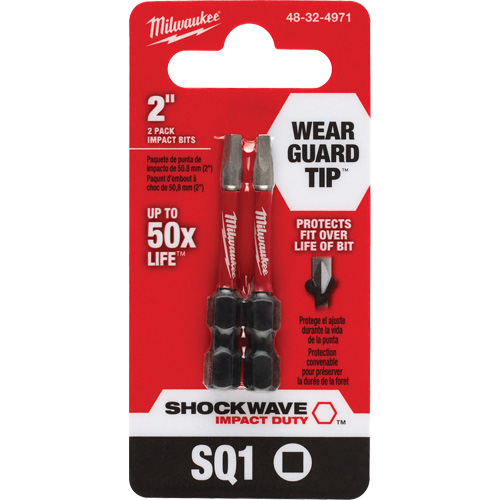 Shockwave Impact Duty Screwdriver Bit, Square, #1, 1/4" Drive Les Distributions ICE