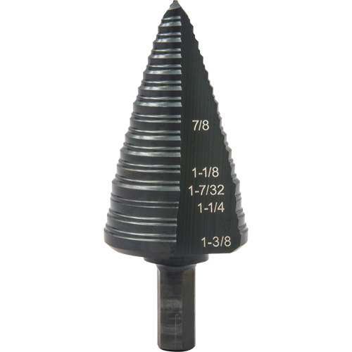 #12 Multi-Hole Step Drill Bit, 7/8" - 1-3/8" , 1/16" Increments, High Speed Steel Les Distributions ICE