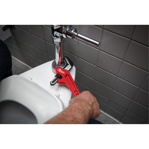 Cl&eacute; &agrave; tuyau hexagonale coud&eacute;e en acier, Cap des m&acirc;choires 2-5/8", Longueur 10-1/2", Fini Rev&ecirc;tement en poudre, Prise Ergonomique Les Distributions ICE