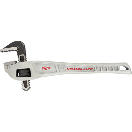 Cl&eacute; &agrave; tuyau coud&eacute;e en aluminium, Cap des m&acirc;choires 2", Longueur 14", Fini Rev&ecirc;tement en poudre, Prise Ergonomique Les Distributions ICE