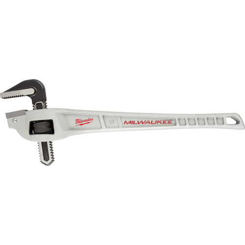 Cl&eacute; &agrave; tuyau coud&eacute;e en aluminium, Cap des m&acirc;choires 2", Longueur 18", Fini Rev&ecirc;tement en poudre, Prise Ergonomique Les Distributions ICE