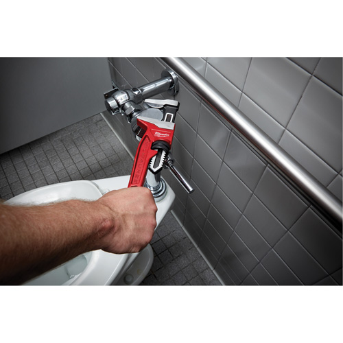 Cl&eacute; &agrave; tuyau &agrave; m&acirc;choires lisses, Cap des m&acirc;choires 2-5/8", Longueur 12", Fini Rev&ecirc;tement en poudre, Prise Ergonomique Les Distributions ICE