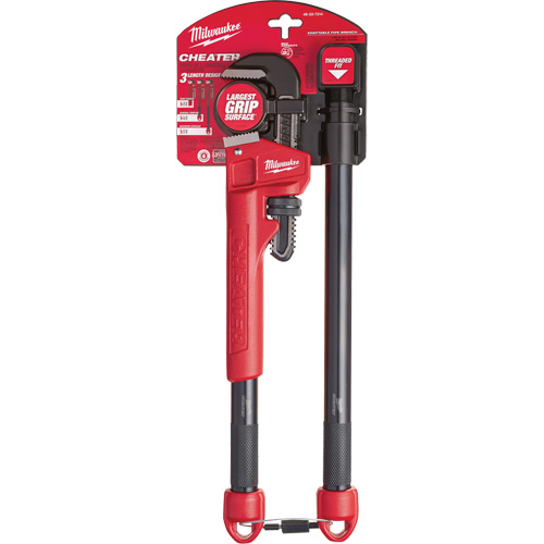 Cl&eacute; &agrave; tuyau adaptable Cheater, Cap des m&acirc;choires 2-1/2", Longueur 18"/24"/10", Fini Rev&ecirc;tement en poudre, Prise Ergonomique Les Distributions ICE