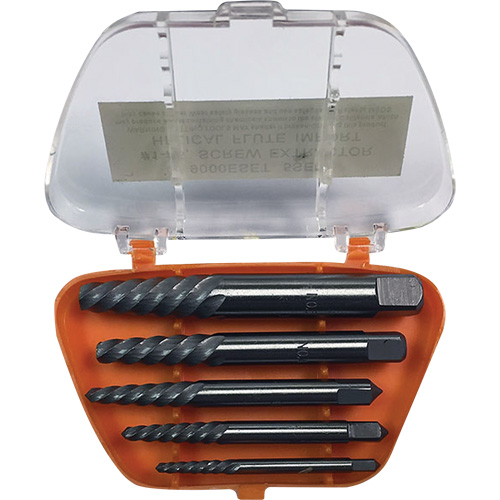 Jeu d'extracteurs de vis avec forets DRILLCO, Carbure, 5 Morcea Les Distributions ICE