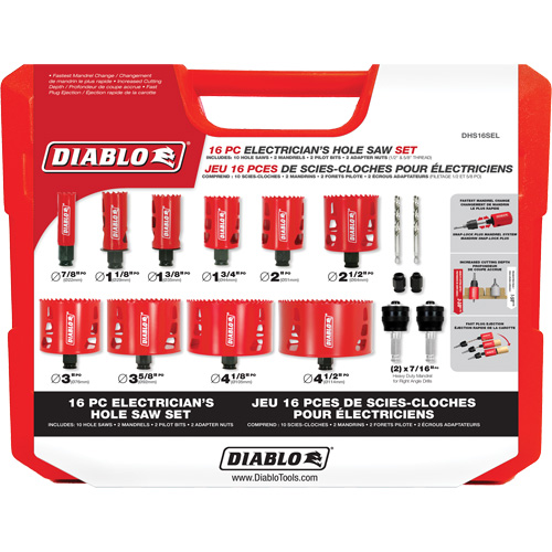 Ensemble de scie-cloche bim&eacute;tallique pour &eacute;lectricien, 16 morceaux Les Distributions ICE