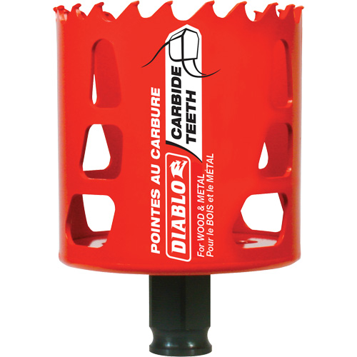 Scie cloche pour bois et m&eacute;tal, 2-1/2", Profondeur de la coupe 2-3/8", Carbure Les Distributions ICE