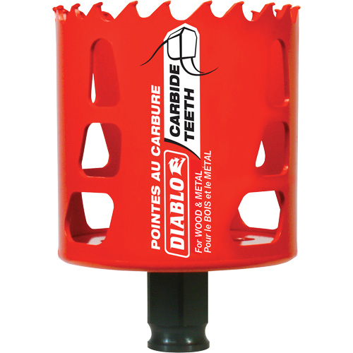 Scie cloche pour bois et m&eacute;tal, 2-9/16", Profondeur de la coupe 2-3/8", Carbure Les Distributions ICE
