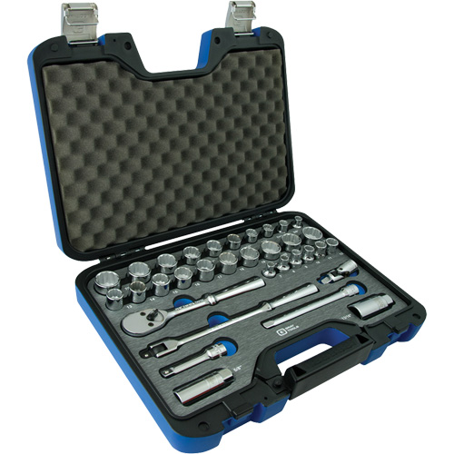 12 Point SAE & Metric Socket Attachment Set, 33 Pcs, 3/8" Drive Size Les Distributions ICE