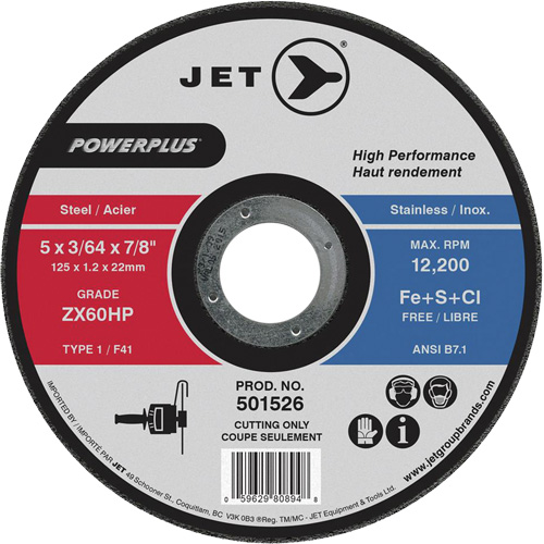 Meule &agrave; tronçonner PowerPlus ZX46HP, 7" x 1/16", Arbre de 7/8", Type 1, 8500 Tr/min Les Distributions ICE