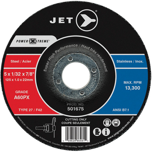 Meule &agrave; tronçonner Power-Xtreme A60PX, 4-1/2" x 3/64", Arbre de 7/8", Type 27, 13 300 Tr/min Les Distributions ICE