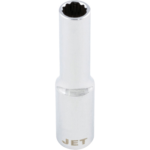 Chrome Socket, 8 mm, 1/4" Drive, 12 Points, Deep Les Distributions ICE