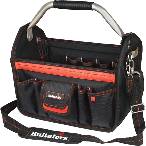 Porte-outils de 14" &agrave; dessus ouvert, Polyester balistique, Noir/Rouge Les Distributions ICE