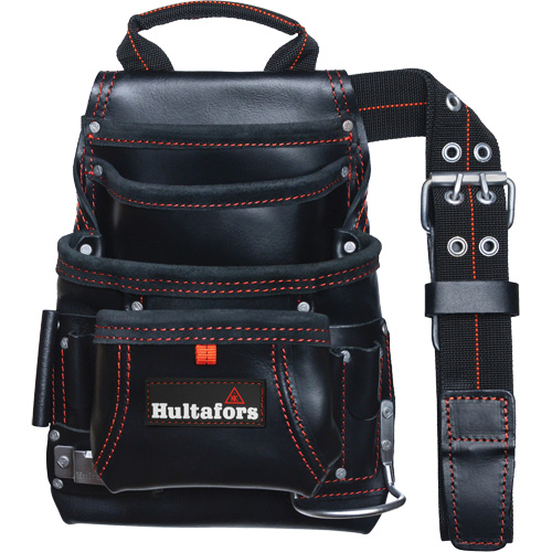 Carpenter's Nail & Tool Bag, Leather, 11 Pockets, Black Les Distributions ICE