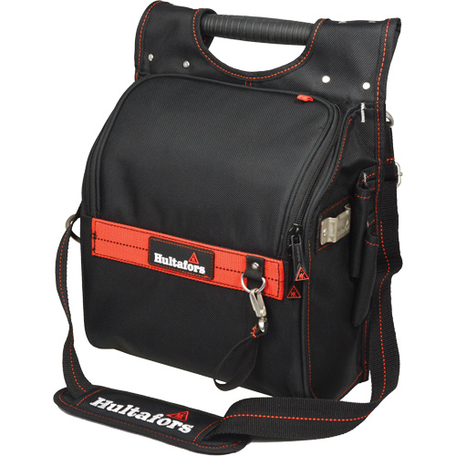 Pochette porte-outils pour &eacute;lectricien professionnel &agrave; fermeture &agrave; glissi&egrave;re, Polyester balistique, 19 pochettes, Noir/Rouge Les Distributions ICE