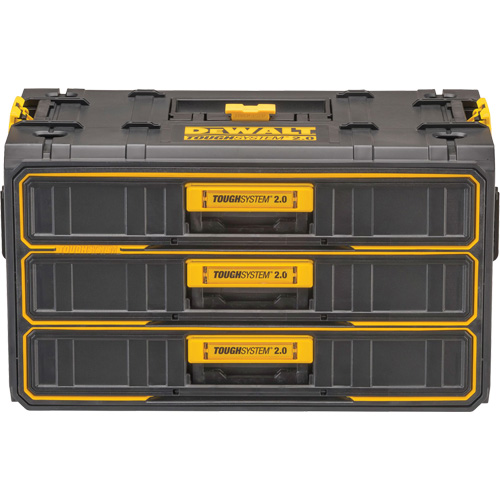 ToughSystem&reg; 2.0 Three-Drawer Unit, 21-4/5" x 12-3/10" x 12-3/5", Black/Yellow Les Distributions ICE