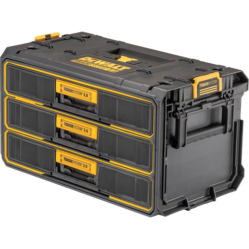 ToughSystem&reg; 2.0 Three-Drawer Unit, 21-4/5" x 12-3/10" x 12-3/5", Black/Yellow Les Distributions ICE