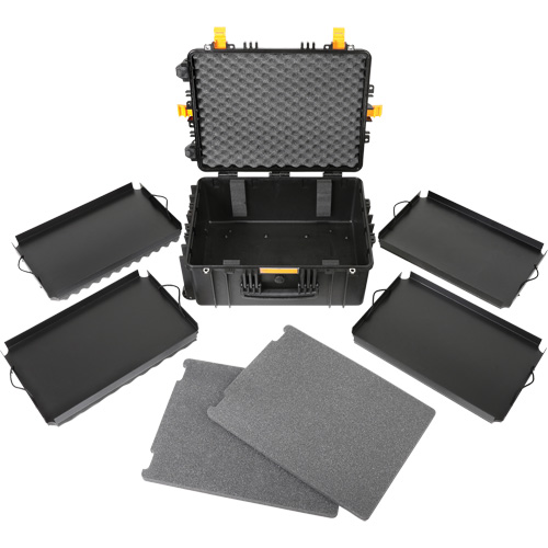 Mallette &agrave; outils roulante, portable et robuste, 18-3/5" la x 24-3/5" p x 11-1/2" h, Noir Les Distributions ICE