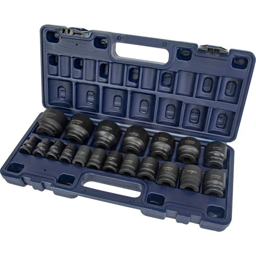Jeu de douilles SAE, 19 Mcx, Chocs, Prise de 1/2" Les Distributions ICE