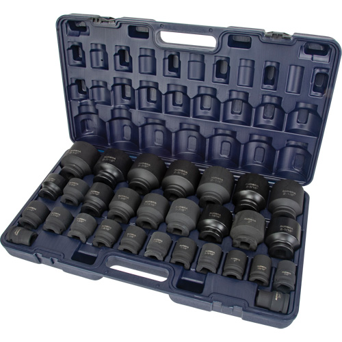 SAE Socket Set, 29 Pcs, Impact, 3/4" Drive Size Les Distributions ICE