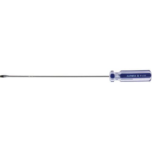 Tournevis &agrave; fente bleu transparent avec bandes, Tige de 1/8", Ronde, Prise en Plastique Les Distributions ICE
