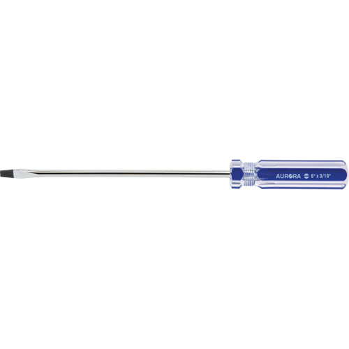 Tournevis &agrave; fente bleu transparent avec bandes, Tige de 3/16", Ronde, Prise en Plastique Les Distributions ICE