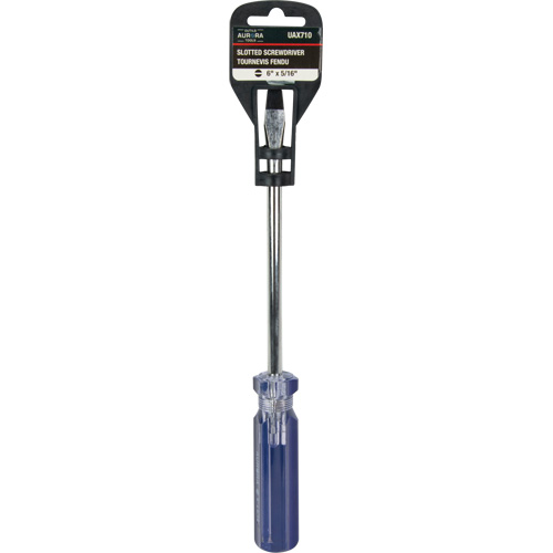 Tournevis &agrave; fente bleu transparent avec bandes, Tige de 5/16", Ronde, Prise en Plastique Les Distributions ICE