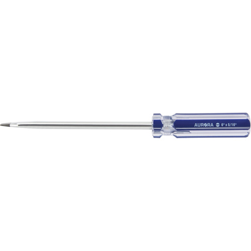 Tournevis &agrave; fente bleu transparent avec bandes, Tige de 5/16", Ronde, Prise en Plastique Les Distributions ICE