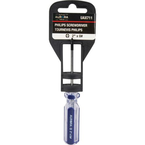 Blue Transparent Striped Philips Screwdriver, #0, Plastic Handle Les Distributions ICE