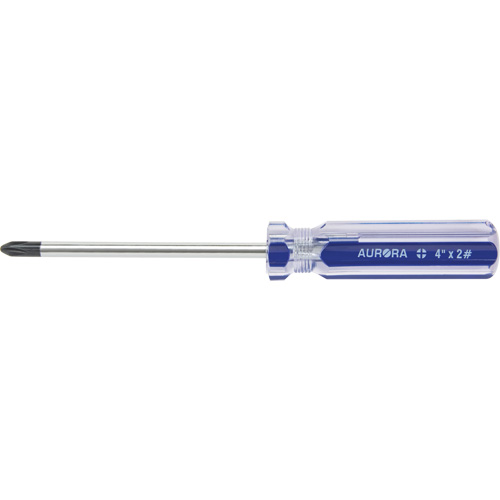 Tournevis Philips bleu transparent avec bandes, #2, Prise Plastique Les Distributions ICE