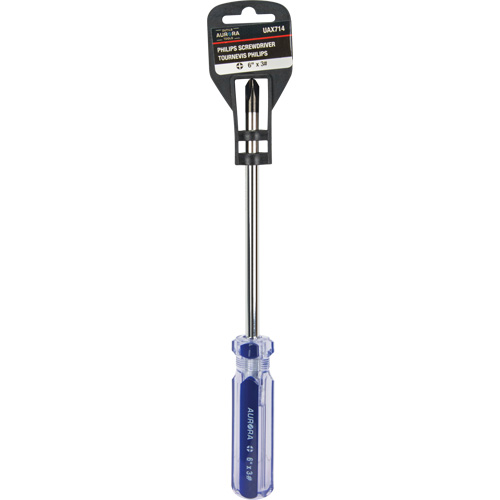 Tournevis Philips bleu transparent avec bandes, #3, Prise Plastique Les Distributions ICE