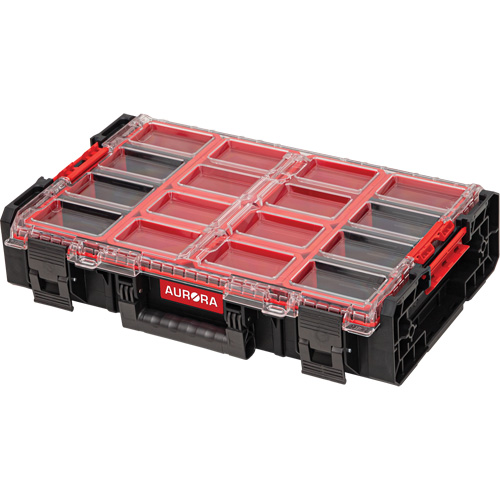 Arx&reg; X-Large Organizer with Short Bins, 23" x 15-1/5" x 5", Black Les Distributions ICE