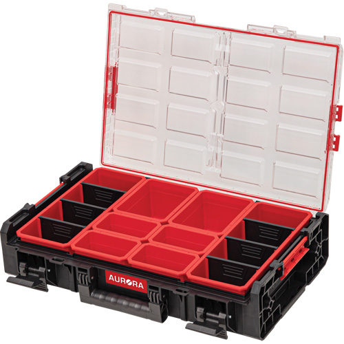 Arx&reg; X-Large Organizer with Short Bins, 23" x 15-1/5" x 5", Black Les Distributions ICE