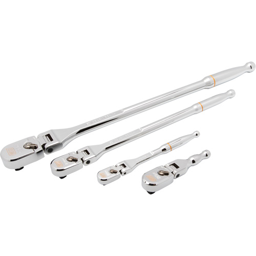 Ensemble de rochet &agrave; t&ecirc;te en goutte et manche enti&egrave;rement poli avec prises 1/4", 3/8" & 1/2" 120XP Les Distributions ICE