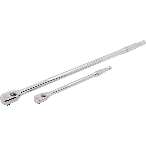 Ensemble de rochet &agrave; t&ecirc;te en goutte enti&egrave;rement polie et manche flexible extra long avec prises  1/4" & 3/8" 120XP Les Distributions ICE