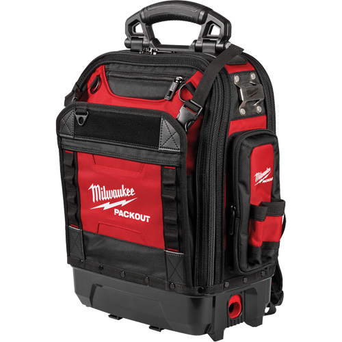 PackOut Structured Backpack, 9-1/2" L x 18" W, Black/Red, Polyester Les Distributions ICE