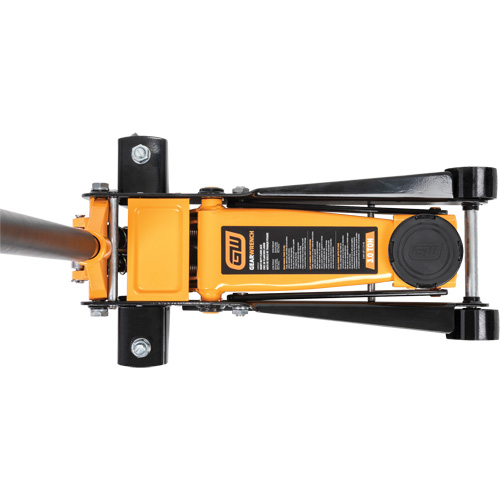 Heavy-Duty Floor Jack, 3 Ton(s) Capacity, 5-1/4" Lowered, 18-1/4" Raised, Manual Hydraulic Les Distributions ICE