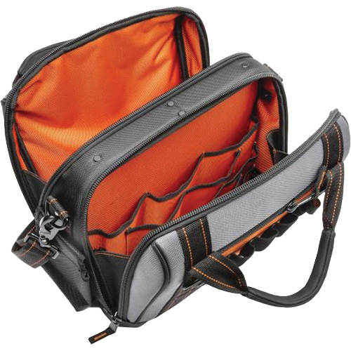 Sac ouvert de 14" pour outils d'ouvrier, Polyester, 32 pochettes, Noir/Gris Les Distributions ICE
