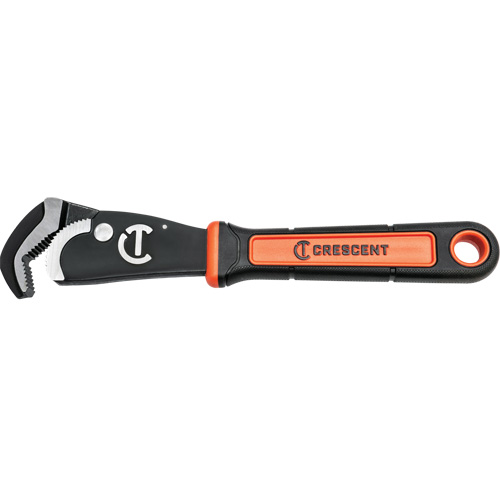 Cl&eacute; bimat&eacute;riau auto-ajustable pour tuyau, Cap des m&acirc;choires 1-1/2", Longueur 12", Fini Oxyde noir, Prise Coussin&eacute;e Les Distributions ICE