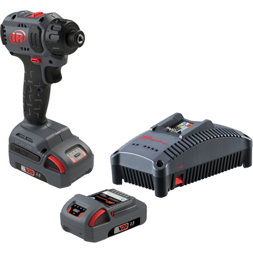 Cordless Compact Screwdriver Kit, 1/4", 37 ft-lbs Max. Torque, 20 V, Lithium-Ion Les Distributions ICE